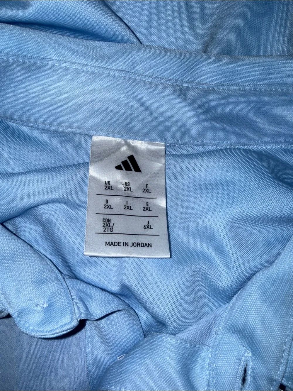 Adidas Golf Performance Polo Shirt Light Blue 2XL